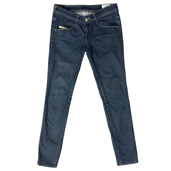 Diesel Dark Wash 008AA Stretch Clushy Back Zipper Low Rise Skinny Jeans size 29 - Picture 1 of 16